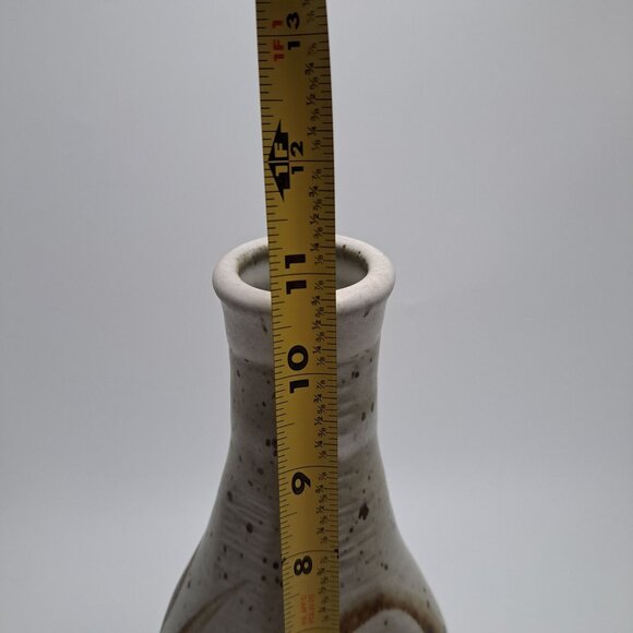 Handmade Ceramic Vase Speckled Glaze Abstract Design - Picture 14 of 16